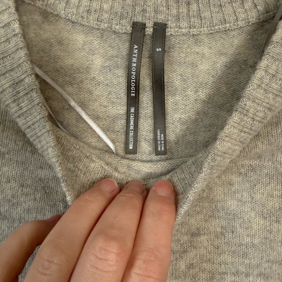 Anthropologie Heather Gray Short-Sleeve Crewneck Sweater - Picture 4 of 6